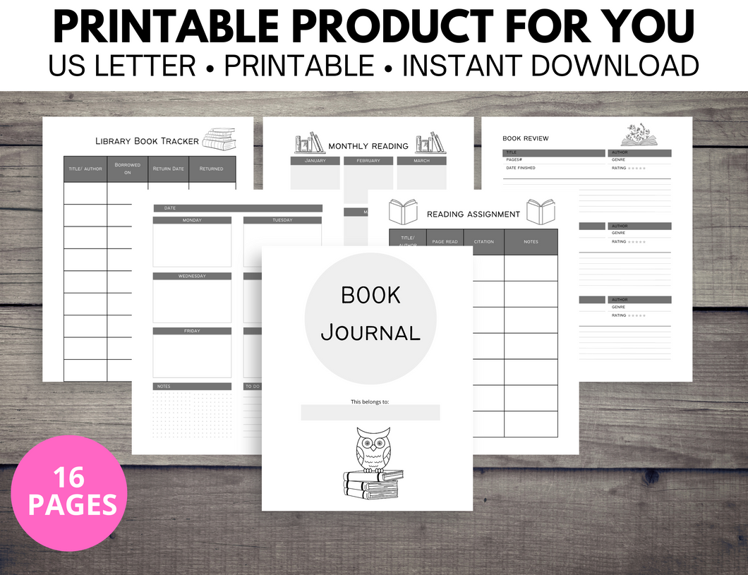 Book Journal Printable