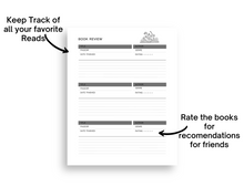 Load image into Gallery viewer, Book Journal Printable
