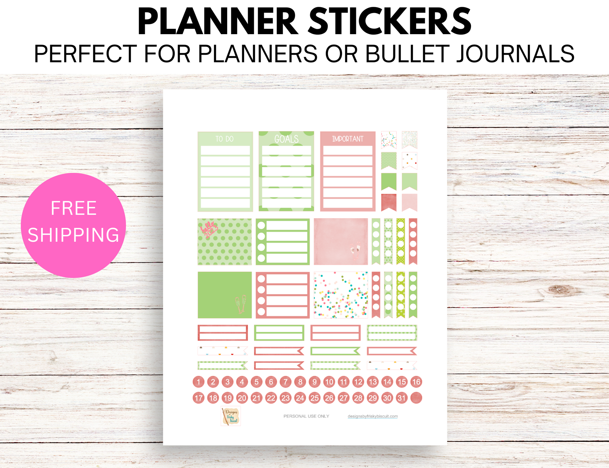Adeline Monthly Spread 7x9 Planner Stickers - 2022/2023 Monthly Planner  Stickers