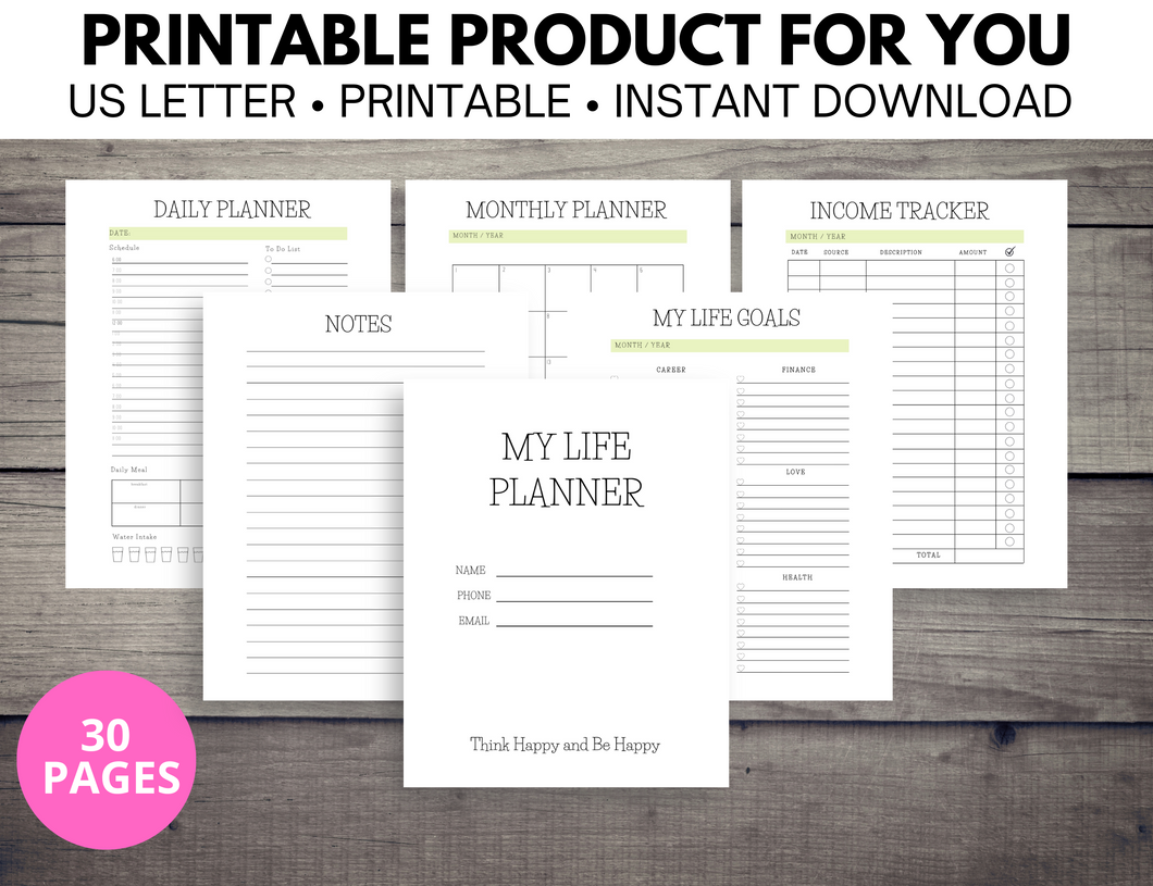 Life Planner  Printable