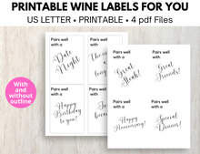 Load image into Gallery viewer, Wine Labels - Printable
