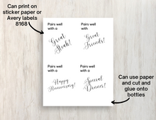 Load image into Gallery viewer, Wine Labels - Printable
